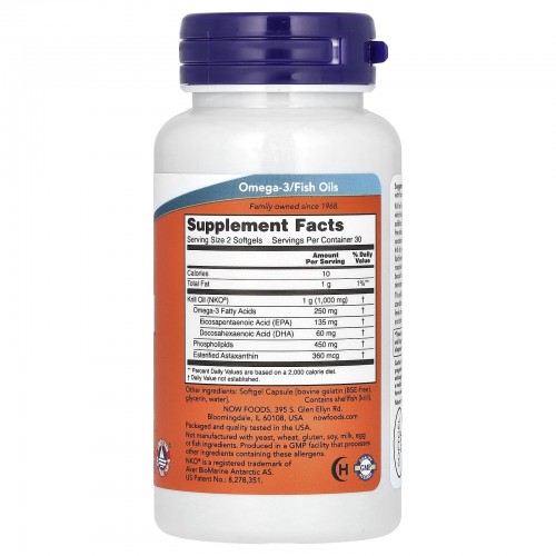 Now Foods, Масло морского криля Нептун, 500 мг, 60 мягких таблеток Now Foods, Масло морского криля Нептун, 500 мг, 60 мягких таблеток